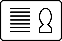 Personal Identification Card Variant With White Details Outline Svg Vector, Free Vectors File